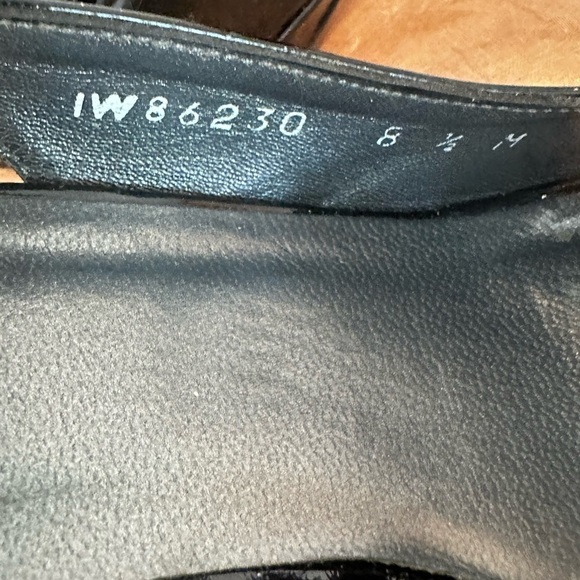 Stuart Weitzman Peekapoo Black Patent 3” Heels Sling back and peekaboo toe. - Picture 8 of 9